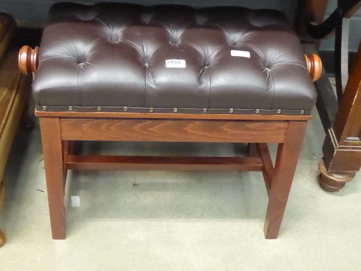 Leather effect piano stool