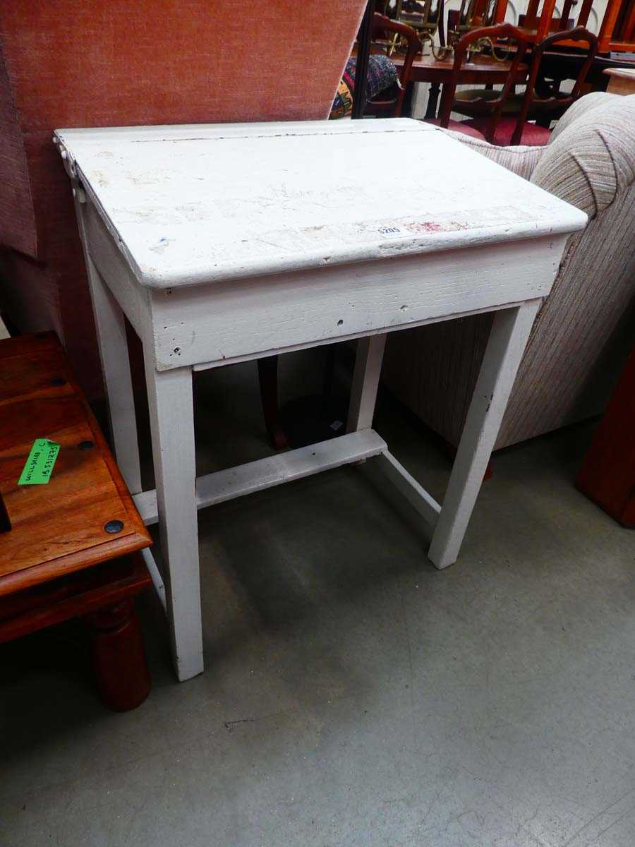 White painted school desk