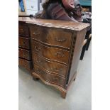 (4) Reproduction mahogany bow fronted chest of 4 drawers