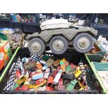 Single box of toys to include tanks, Diecast etc