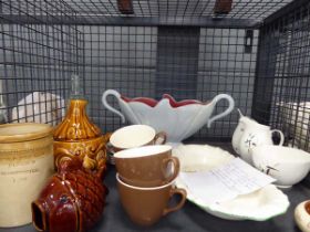 Quantity of china to include brown coffee cups, Adams large tray, Sadler onion pot, Camp coffee