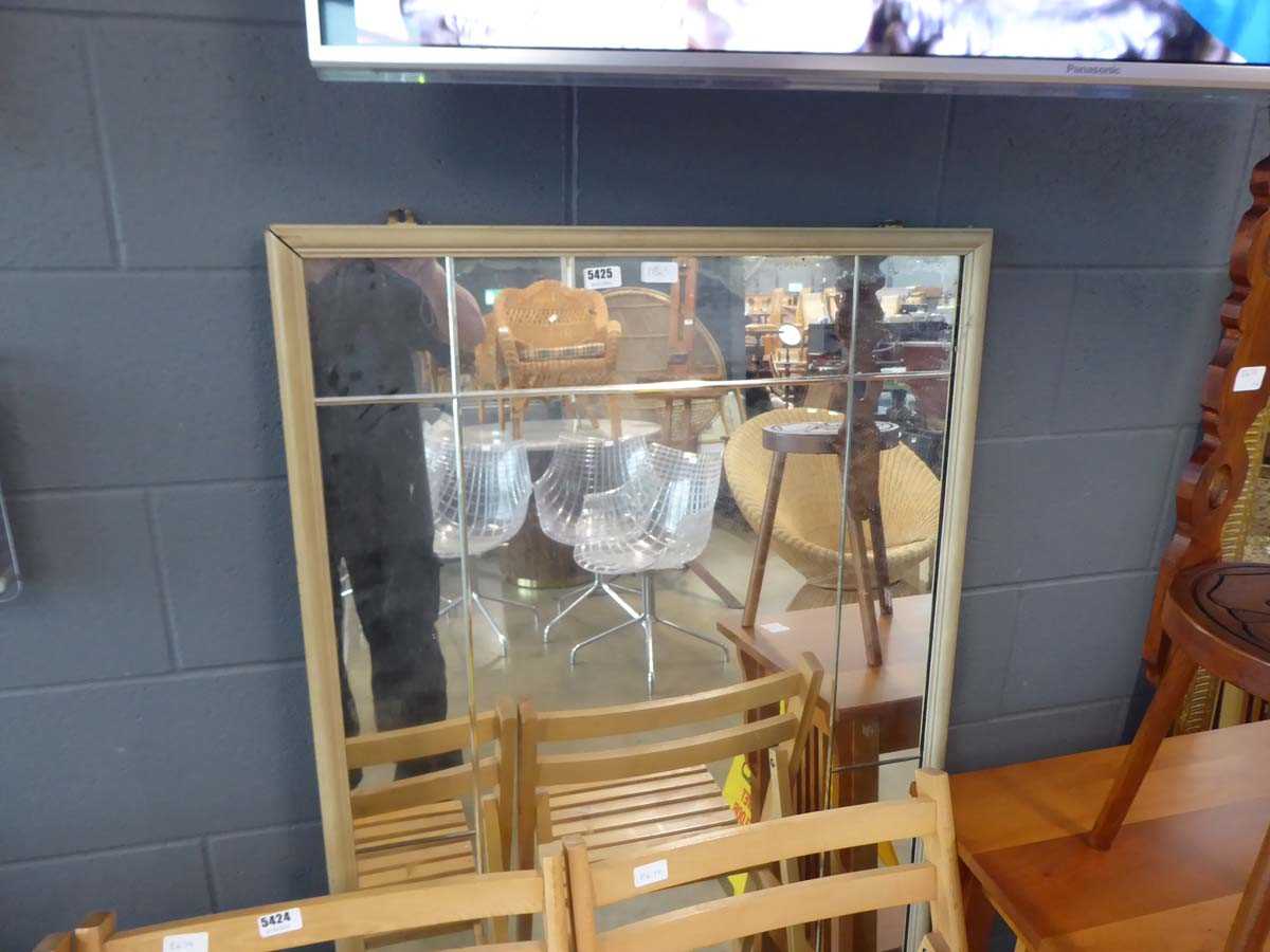 Rectangular mirror with etched glass