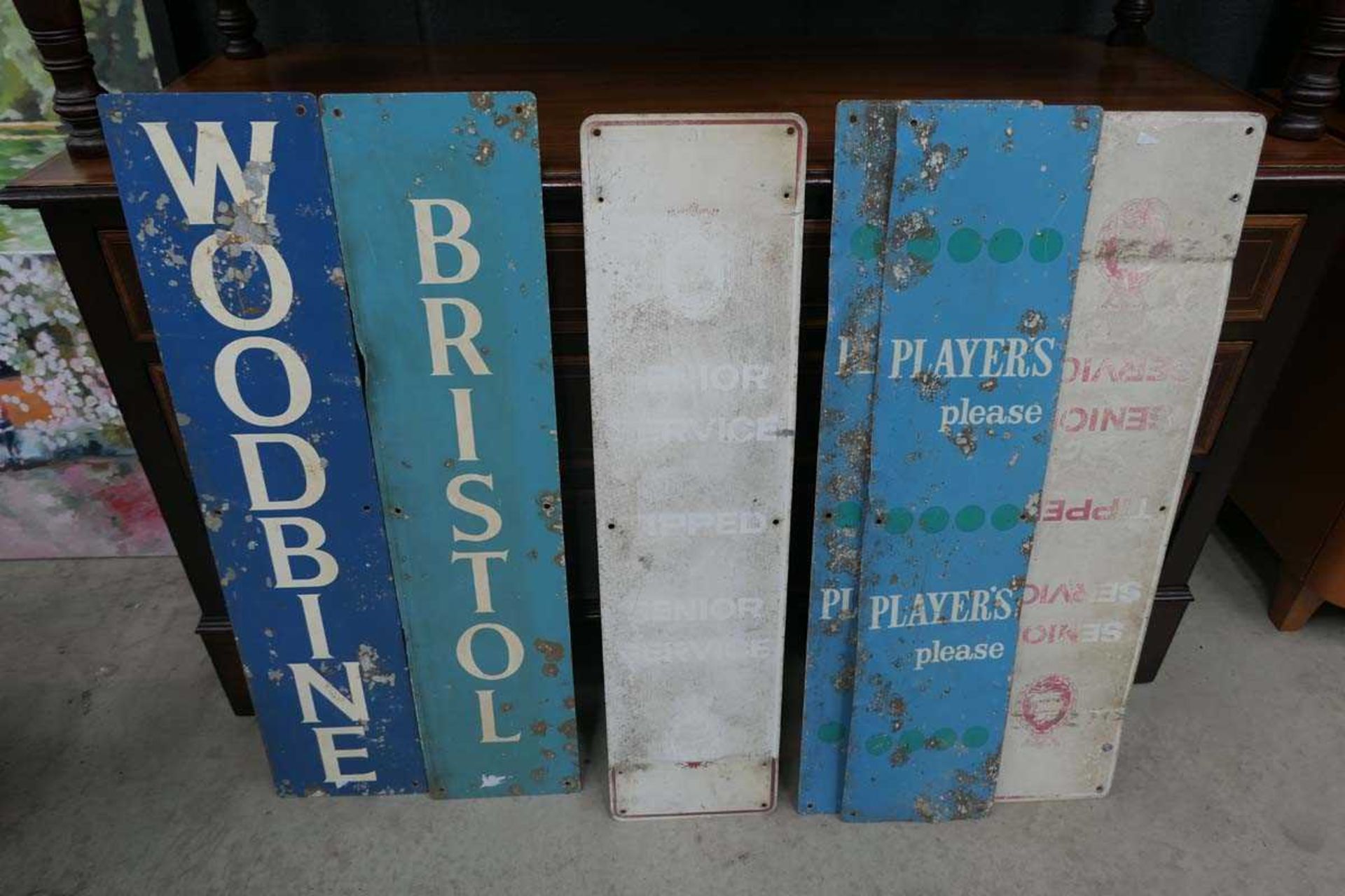 Quantity of painted metal signs, entitled Bachelors Tipped and Bristol - Image 2 of 2