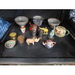 Shabti and a quantity of miniature Oriental ceramics