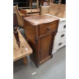Single drawer over single door mahogany pot cupboard