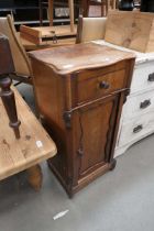 Single drawer over single door mahogany pot cupboard