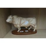 Ceramic model of a Charolais bull