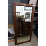 Rectangular mahogany framed mirror