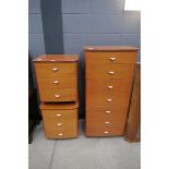 Pair of modern 3 drawer bedside cabinets and a matching 7 drawer chest