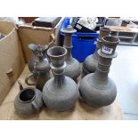 Quantity of Eastern metalworked vases, coffee pots, teapots etc.