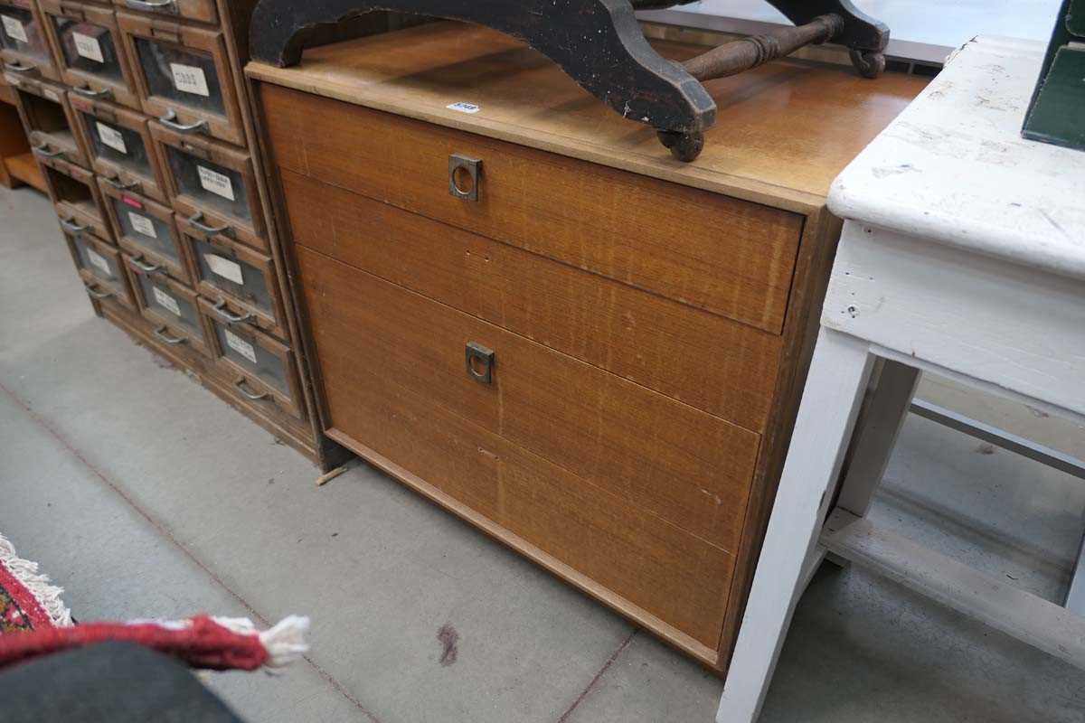 Teak 4 drawer chest of drawers