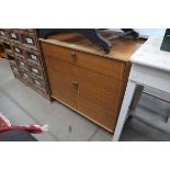 Teak 4 drawer chest of drawers