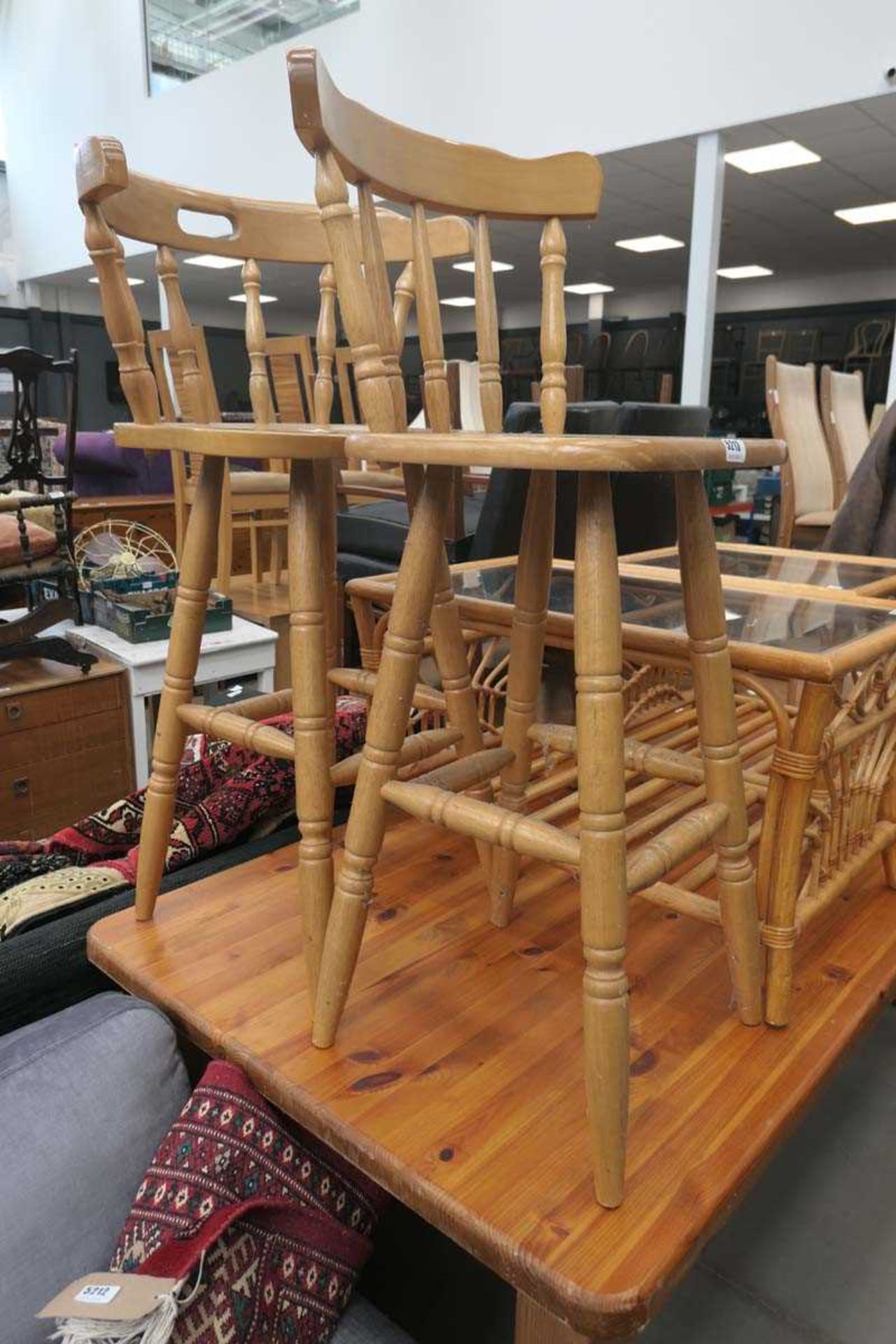 Pair of pine stools