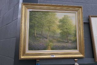 Framed picture, woodland scene