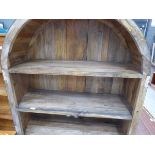 Dome topped wood effect 2-shelf bookcase with 3 drawers under