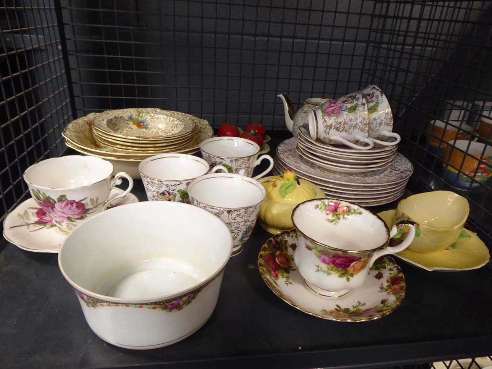 2 cages of mixed china to include Old Country Rose, large white terrine etc - Image 2 of 2