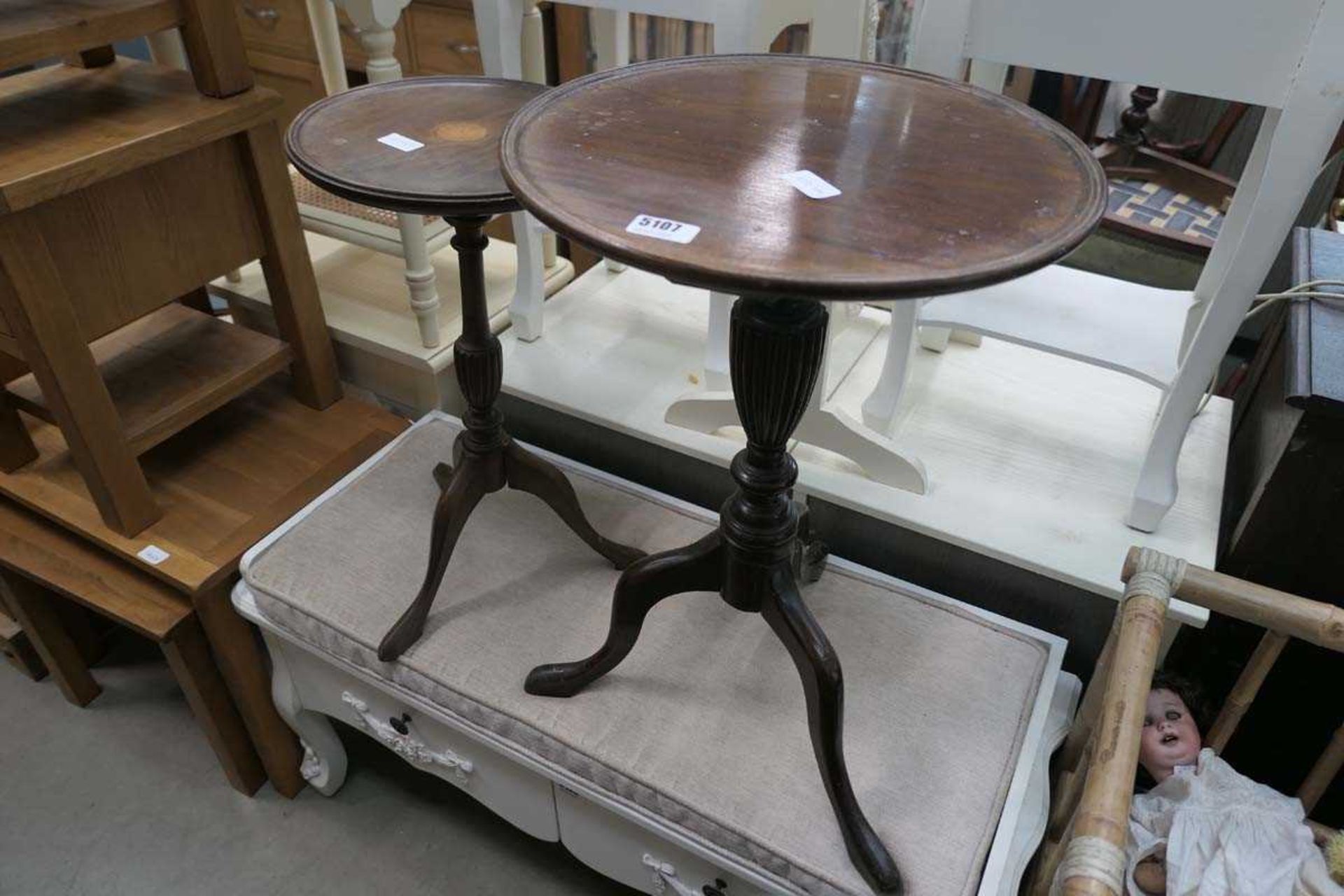 Two wine tables on single tripod bases