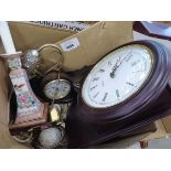 +VAT Italian style musical table and a box of clocks, lamps etc