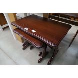 Nest of 3 dark wood tables