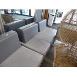 Pair of grey reception sofas by Allemuir