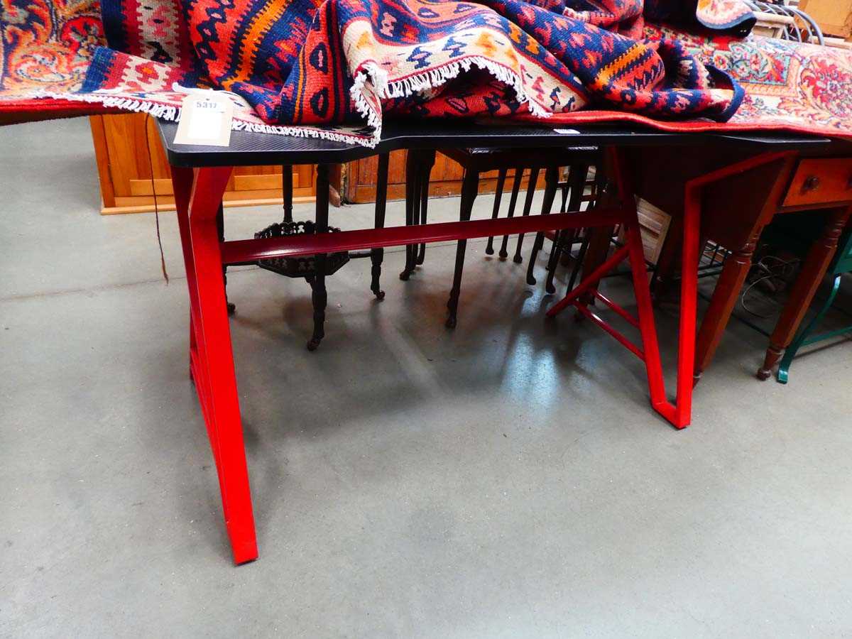 Black and red computer desk