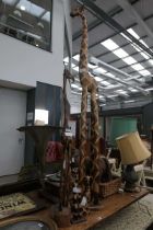 Quantity of wooden giraffe figures