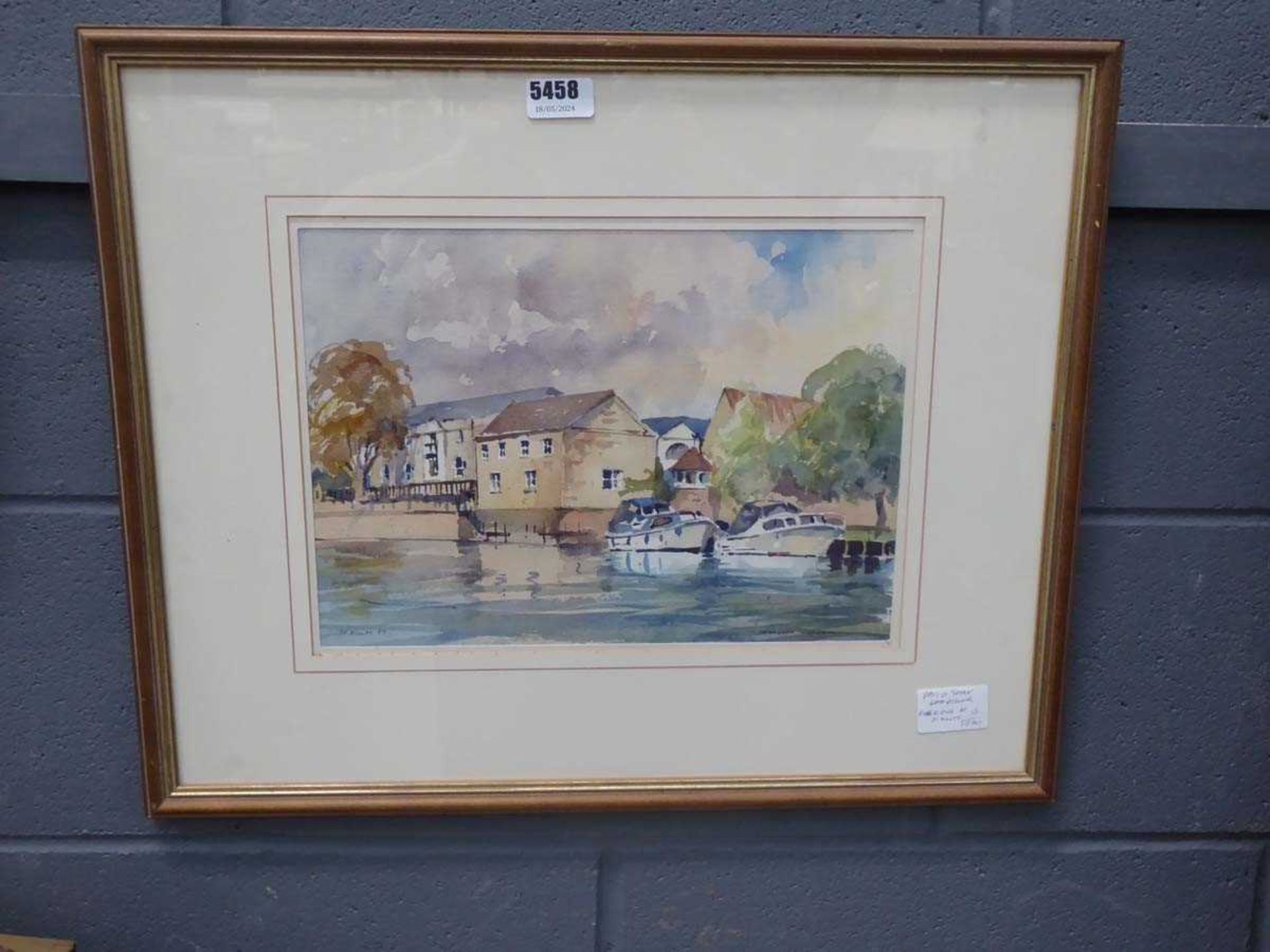 David Green watercolour River Ouse at St Neots