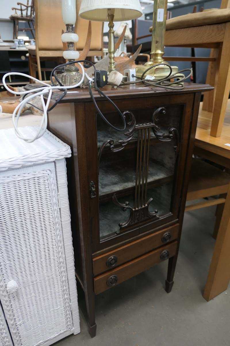 Glazed music cabinet