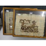 2 framed Egyptian style papyrus