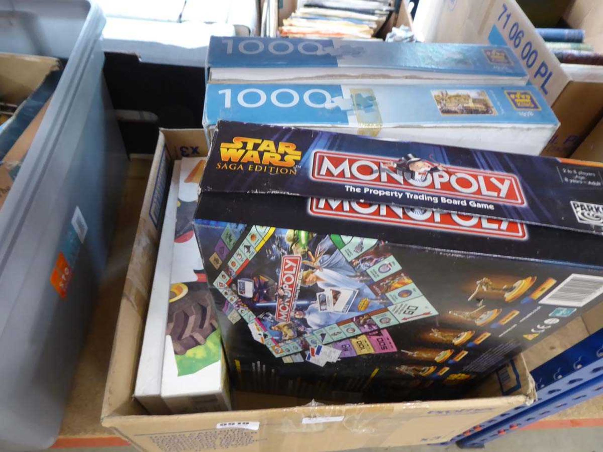 Box of games and jigsaws