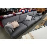 Pair of grey upholstered 2-seater sofas