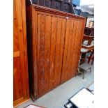 Pine utility cupboard plus oak coat rack