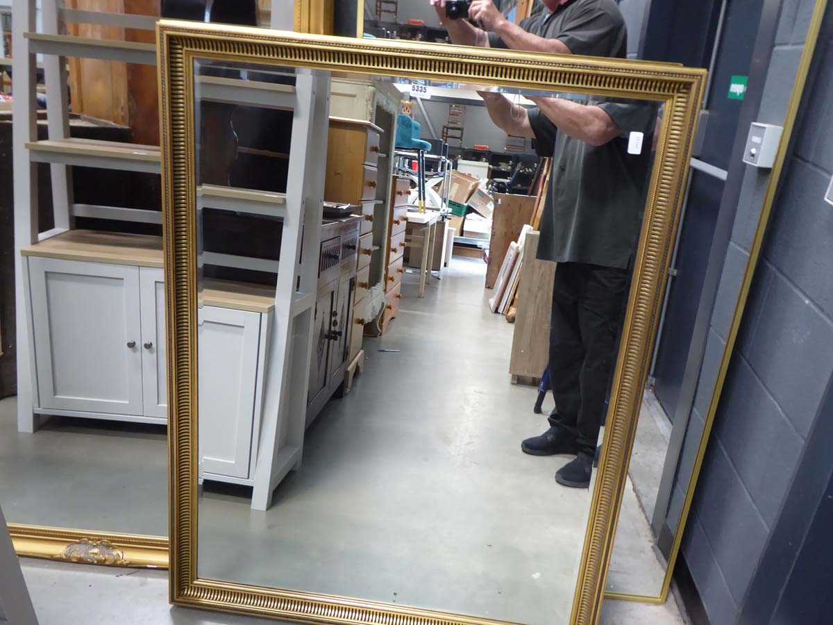 (4) Gold colour framed rectangular mirror