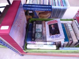 Single box of mainly autobiographies, reference books and 2 boxed folio sets - 1 The Art of Florence