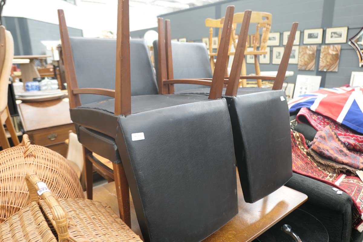 Oak effect gateleg dining table, together with four black vinyl chairs (sold as a collectors item) - Image 2 of 2