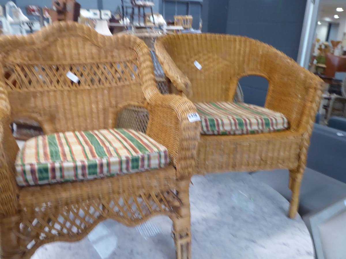 2 wicker conservatory chairs