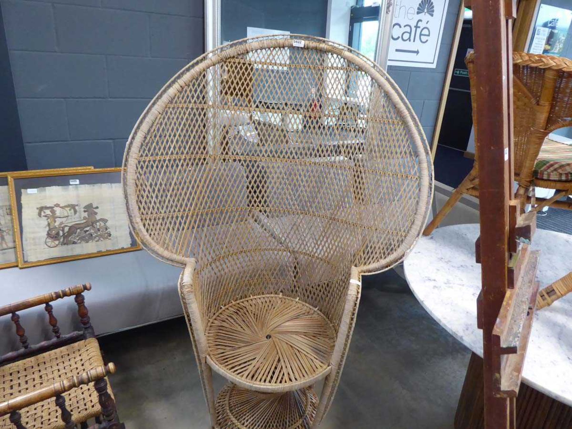 Wicker peacock chair