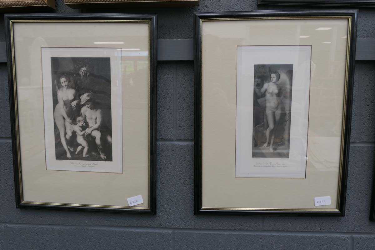 Eight assorted prints of Gods, to include Venus landscape, Cupid, and others - Image 2 of 4