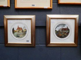 Pair of framed and glazed prints of Becketts Bargains and Builders by Mark Denman