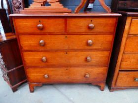 Early Victorian mahogany 2 over 3 chest of drawers