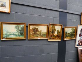 4 prints showing scenes to include Constables, The Haywain etc