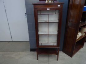 Single door glazed display cabinet in mahogany