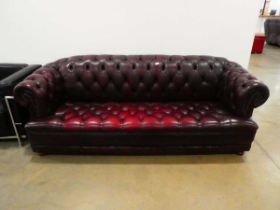 Maroon Chesterfield 3 seater sofa