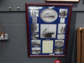 Titanic wall hanging with history of events