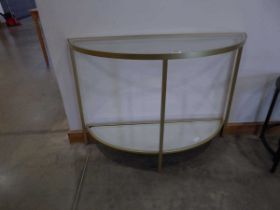 Glazed 2 tier demi lune console table