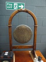 Gong with oak stand