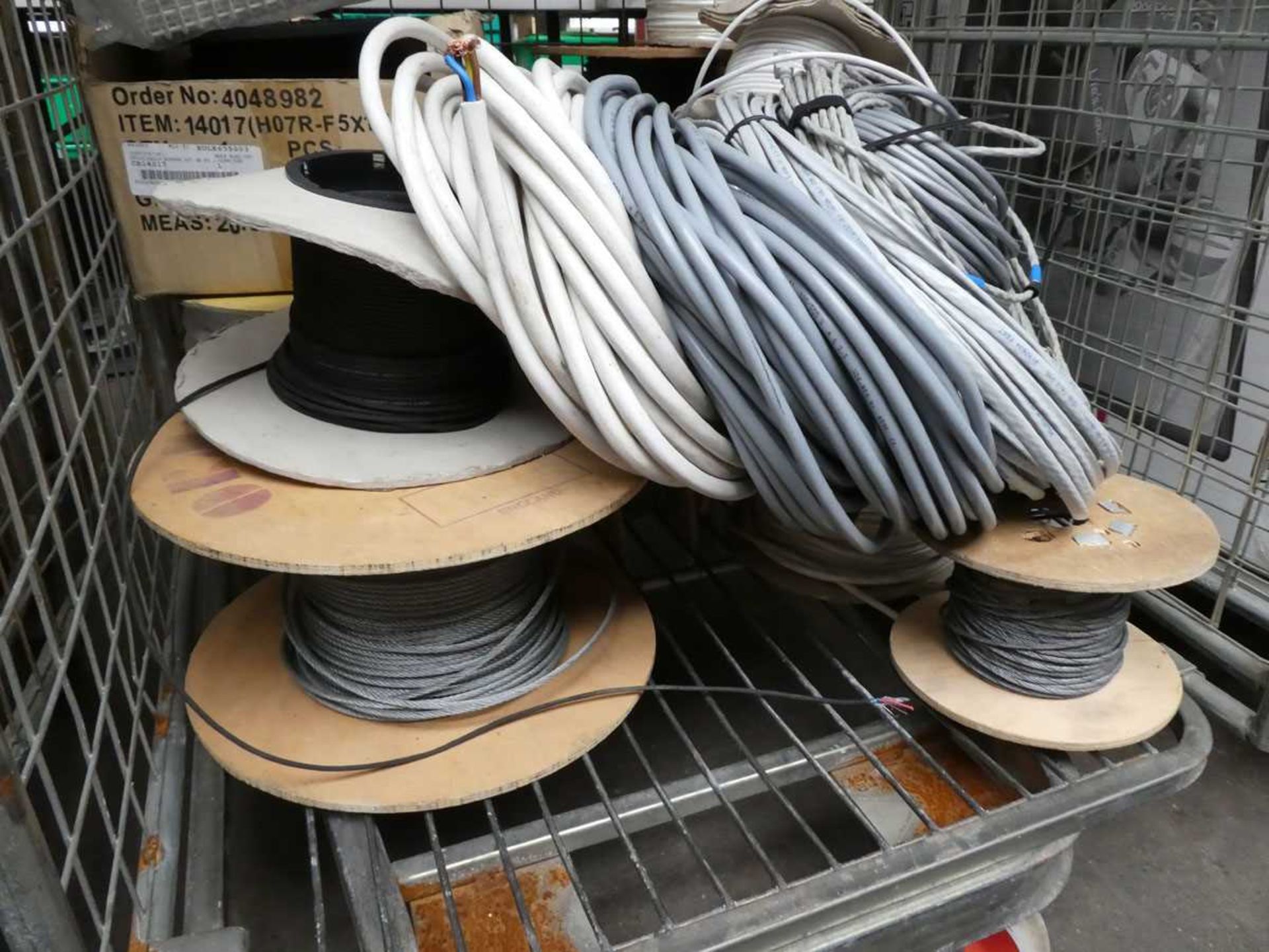 +VAT Quantity of cables including CAT5E, Multicore, and other mains cabling, plus wire rope etc. - Image 2 of 4