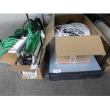 +VAT APC Smart UPS 3000 battery back up plus assorted cables, power leads and patches