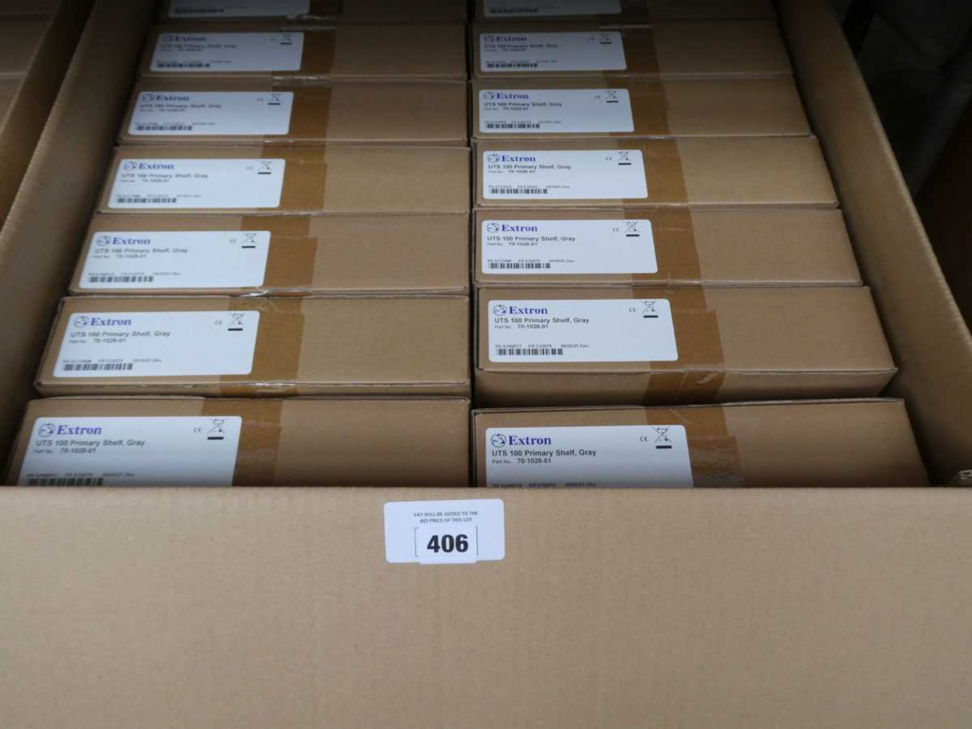 +VAT 16 boxed Extron UTS100 primary shelves in grey - Image 2 of 3