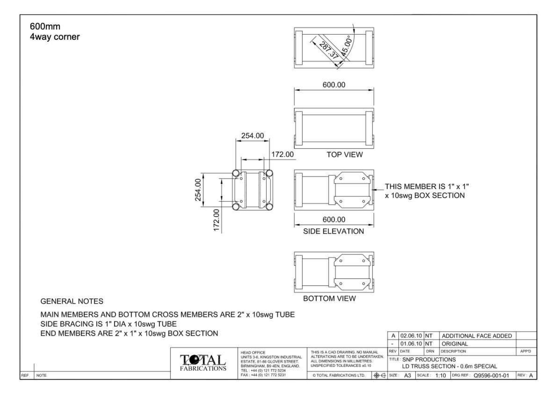 +VAT Approx. 14 lengths of Total Fabrications aluminium light duty square sections trusses in 2m, - Bild 4 aus 6